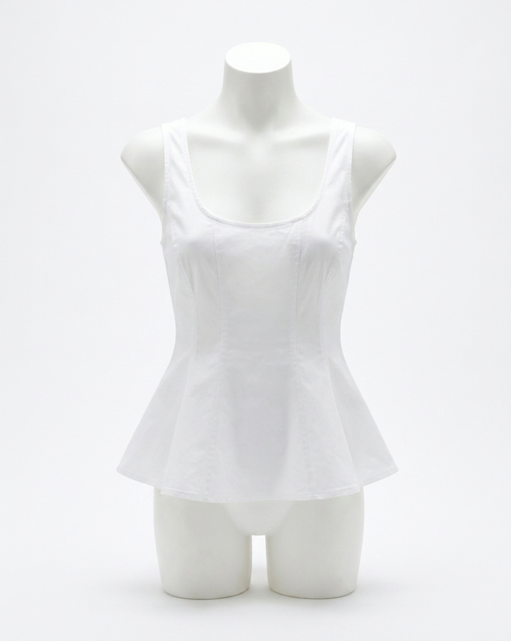 NEW VERONICA BEARD charlie peplum tank top in white